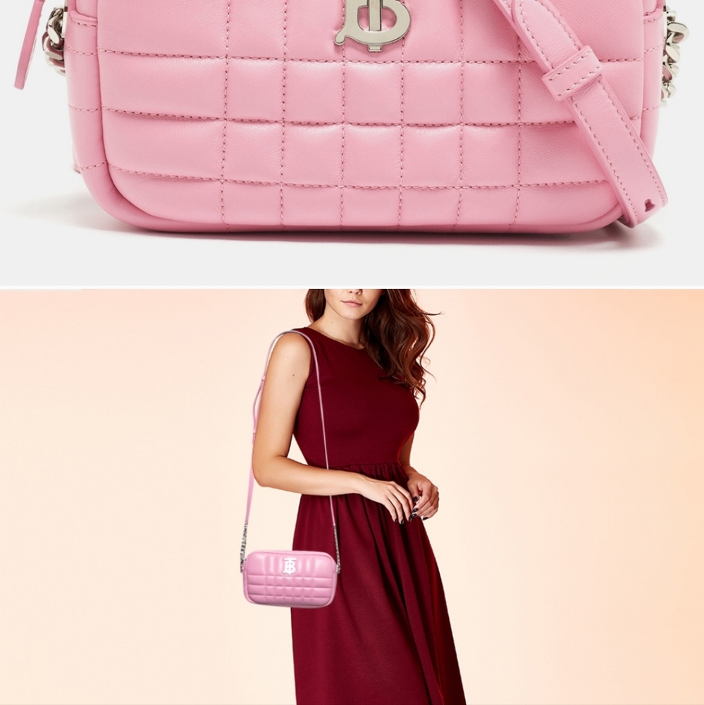 NWOT Burberry Pink Quilted Leather Mini Lola Camara Bag - Picture 3 of 5